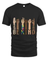 ASL Be Kind Sign Language Hand Talking Teachers Interpreter ASL 7 Unisex Standard T-Shirt black s