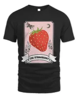 Strawberry Tarot Card Strawberries Festival Funny Spiritual Unisex Standard T-Shirt black s