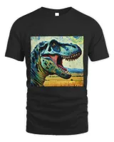 TRex Dino Vincent Van van Gogh Classic Sky Night Painting