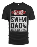 Danger Swim dad will shout loudly Unisex Standard T-Shirt black s