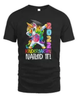 Dabbing Kindergarten Unicorn Graduation Class 2022 Nailed It Unisex Standard T-Shirt black s