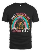 Best Dachshund Auntie Ever Cute Rainbow Flowers Dog Lover