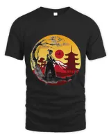 Cool Japanese Art Samurai Cute Japanese View Graphical Art Unisex Standard T-Shirt black s