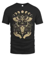 Boho mushrooms minimalism cottage core aesthetic goblincore Unisex Standard T-Shirt black s