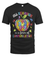 All Behavior Is A Form Of Communication Puzzle Piece Apple Unisex Standard T-Shirt black s