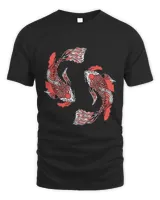 Beautiful Japanese Koi Fish Yin Yang 3 Unisex Standard T-Shirt black s