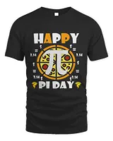 Happy Pi Day Pie Day Pizza Mathematics Pi Symbol 2 9 Unisex Standard T-Shirt black s