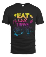 Eat Well Travel Often Design Unisex Standard T-Shirt black s