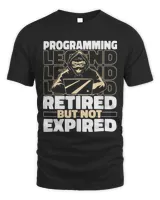 Coder Retired Coding Developer Software Engineer Programmer Unisex Standard T-Shirt black s