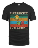 Electrician Funny Retro Electricity Explained Ohm Volt Amp 5 Unisex Standard T-Shirt black s