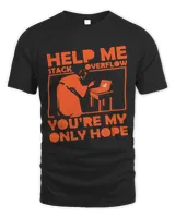 Programmer help me stack overflow Unisex Standard T-Shirt black s