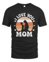 I Love You Mom Heart Unisex Standard T-Shirt black s