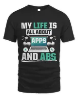 App Developer With Sixpack Bodybuilder Nerd Apps And Abs Unisex Standard T-Shirt black s