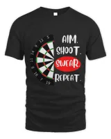 Aim Shoot Swear Repeat Dartboard Darts player Unisex Standard T-Shirt black s
