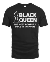 Black Queen Most Powerful Chess African American Women Gift T-Shirt Men's Standard T-Shirt black s