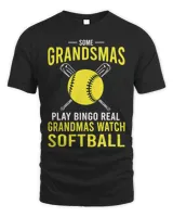 Softball Real Grandmas Watch Softball Funny Softball Baller Catcher 74 Men's Standard T-Shirt black s