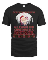 ALL I WANT FOR CHRISTMAS NOT SLEEP IS A CUTE DABBING AXOLOTL 174 Unisex Standard T-Shirt black s
