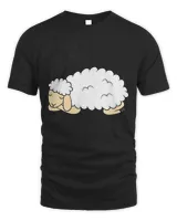 Sheep Sleeping Tired Napping 153 Unisex Standard T-Shirt black s