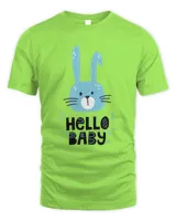 Hello Baby Infant Soft Bodysuit With Cute Bunny Unisex Standard T-Shirt lime s