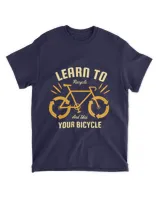 Learn To Recycle And Use Your Bicycle  (Earth Day Slogan T-Shirt) Unisex Standard T-Shirt navy s