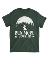Run More Worry Less Unisex Standard T-Shirt forest-green s