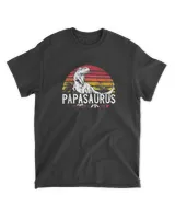 Mens Father's Day Gift For Grandpa Papasaurus Papa Saurus Shirt Unisex Standard T-Shirt black s