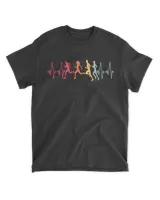 Retro Heartbeat Marathon Running Unisex Standard T-Shirt black s