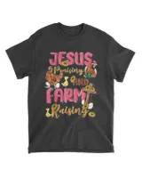 Jesus Praising And Farm Raising Funny Farming Farmer Quote Unisex Standard T-Shirt black s