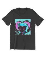 Anime Chibi Kawaii Pony With With Blue Hair Purple Heart