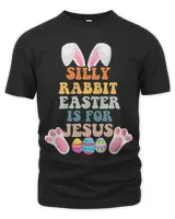 Funny Silly Rabbit Easter Is For Jesus Easter Retro Groovy Unisex Premium T-Shirt black s
