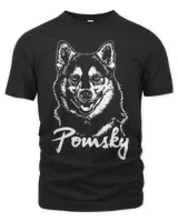 Funny Proud Pomsky dog portrait gift present dog 374