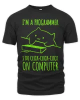 Im A Programmer I Do ClickClickClick On Computer Cat Unisex Premium T-Shirt black s