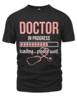 Doctor In Progress Loading Please Wait Stethoscope Medical Unisex Premium T-Shirt black s