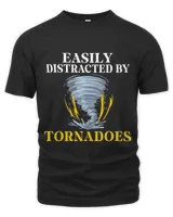 Easily distracted by Tornadoes Weather Chaser Meteorology Unisex Premium T-Shirt black s