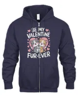 Valentines Day Cute Cat Couple Be My Valentine Fur-Ever Long Sleeve