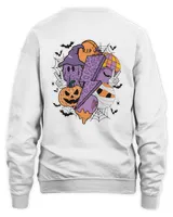 Retro Spooky Season Sweatshirt, Spooky Sweatshirt, Spooky Halloween, Vintage Halloween Shirt, Halloween Bat Shirt, Retro Halloween Shirt Unisex Sweatshirt white s