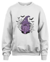 Retro Spooky Season Sweatshirt, Spooky Sweatshirt, Spooky Halloween, Vintage Halloween Shirt, Halloween Bat Shirt, Retro Halloween Shirt Unisex Sweatshirt white s