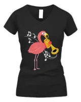 Flamingo Playing Trumpet