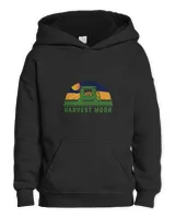 Combine Harvesting Corn Field Farming Under a Harvest Moon