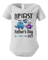 OUR FIRST FATHER'S DAY Infant Short Sleeve Bodysuit white 3m