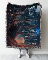 Son to Dad Woven Blanket white 50x60in