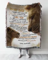 Son to Dad Woven Blanket white 50x60in