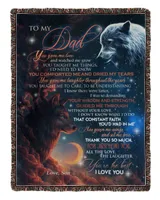 Son to Dad Woven Blanket white 50x60in