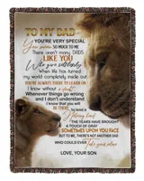 Son to Dad Woven Blanket white 50x60in