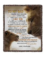 Son to Dad Woven Blanket white 50x60in