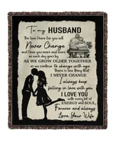 Special gift for Husband Woven Blanket white 50x60in