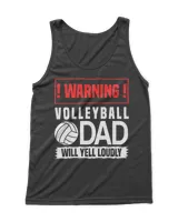 warning volleyball dad will yell loudly Men's Tank Top black s