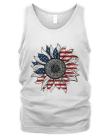 America Sunflower Us Flag Flower T Teebliss
