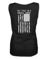 Vintage Try That In A Small Town - Lyric Country Music, American Flag Quote Women's Tank Top black s