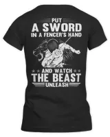 put a sword in a fencer's hand Women's Premium Slim Fit Tee black s
